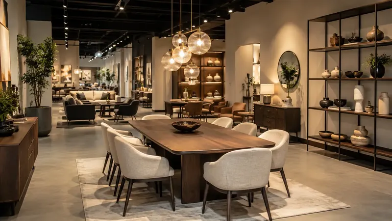 Besucher gehen durch den Einzelhandels-Showroom von George Group in Foshan
